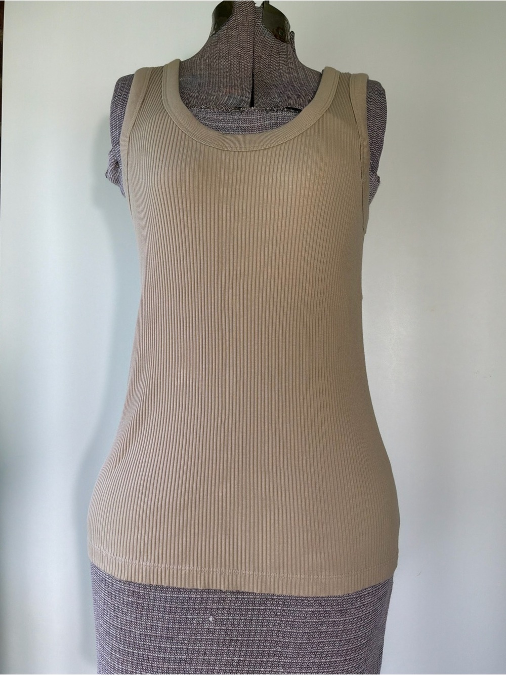 Uniqlo Women’s Beige Ribbed-Knit Tank Top Size XS